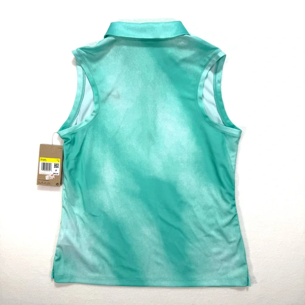 NWT New Nike Women's Sleeveless Dri-FIT Victory Printed Golf Polo Small S Shirt